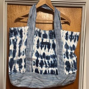 Mia and Tess Blue and White Tie Dye Tote Bag